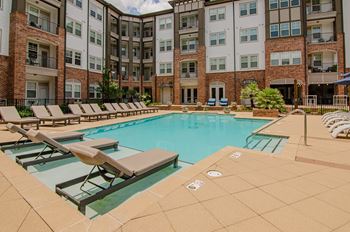 Resort style saltwater pool with sundeck